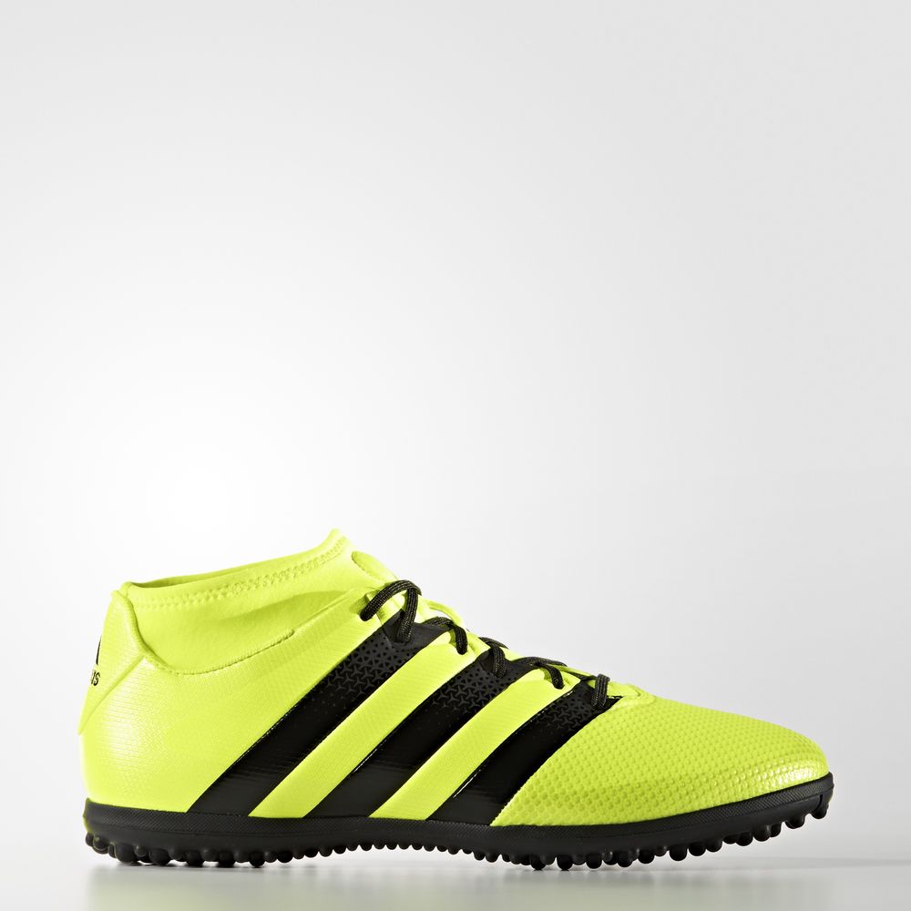 Adidas Ace 16.3 Primemesh Turf - ποδοσφαιρικα παπουτσια ανδρικα - Κίτρινα/Μαυρα/Ασημι Μεταλλικός,Μέγ